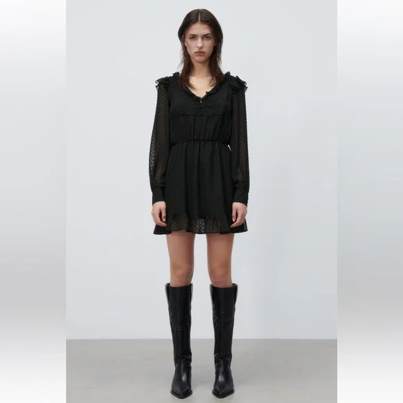 新品未使用 Many way frill dress ブラック Lサイズ Women's Short metallic dress with cowl neck | Black | Diesel